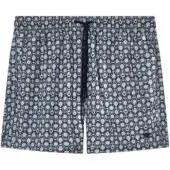 Emporio Armani för män. EM000583_AF20439 Korta badbyxor med blandade marinblå mönster (XL), Strandkläder, Polyester, Marino