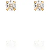 Caroline Svedbom Mini Stud Earrings Gold Crystal - Stjärnurmakarna