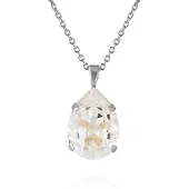 Caroline Svedbom Mini Drop Necklace Rhodium Crystal - Stjärnurmakarna