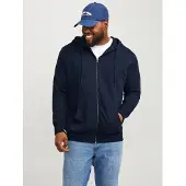 Jack & Jones Basic Plus Size Sweatshirt Med Dragkedja