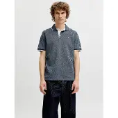 Jack & Jones T-shirt 'JJEPaulos' marinblå / blåmelerad / vit