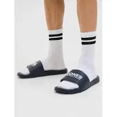 Jack & Jones Pantolette 'JFWOllie' marinblå / ljusgrå