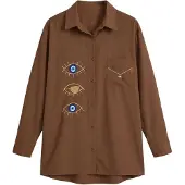 Imily Bela Blus blå / brun / gul / vit