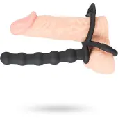 Black Velvets - penisring och analdildo - silikon svart