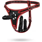 EasyToys - strap-on trosor med trippel dildo - svart