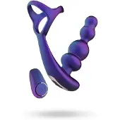 Hueman Stellar Force - analvibrator och penisring (lila)