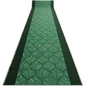 Rugsx Löpare anti-halk LIŚCIE löv, gummi grön 100cm 100x640 cm