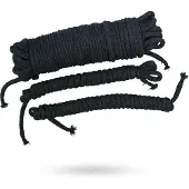 Bad Kitty - bondage-repset (20 m + 2x3 m, svart)