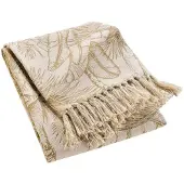 Douceur D`Interieur Douceur d'Interieur pläd till soffa med lövmotiv DUNE 125 x 150 cm
