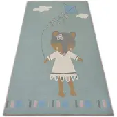 Rugsx Matta för barn LOKO Mouse grön anti-slip 160x220 cm