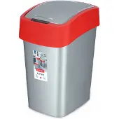 Curver papperskorg FLIP BIN 50L silver/röd
