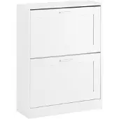 SoBuy Skoskåp 2 fack Vit 60x80x25 cm