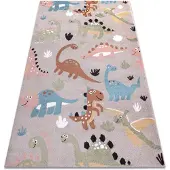 Rugsx Matta FUN Dino för barn Dinosaurier beige 280x370 cm