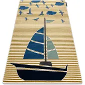 Rugsx Matta PETIT SAIL båt, segelbåt guld 180x270 cm