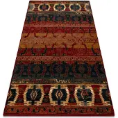 Rugsx Ullmatta OMEGA TAPAS etnisk lätt rubin 200x300 cm
