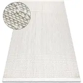 Rugsx Matta NANO EM52A Ruter, ögla, plattvävd vit 120x170 cm