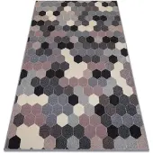 Rugsx Matta HEOS 78537 grå / rosa / grädde HEXAGON 120x170 cm