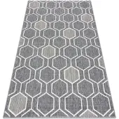 Rugsx Matta SPRING 20404332 Hexagon sisal, ögla - grå 120x170 cm