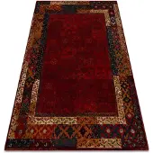Rugsx Ullmatta OMEGA LUMENA etnisk Ram rubin 200x300 cm