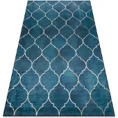 Rugsx ANDRE 1181 tvättmatta Marockansk spaljé halkskydd - blå 160x220 cm
