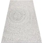Rugsx Matta SISAL FLAT 48832367 Cirklar, prickar kräm / grå 140x200 cm