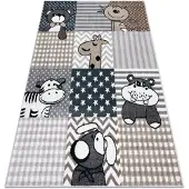 Rugsx Matta FUN Pets för barn, djur grå 240x330 cm