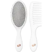 T3 Detangle Duo Brush Set | Borste och duschkam som lsgrs | Kamma fr att sprida vtska och borsta fr att reda ut vtt hr| Fr alla hrlngde