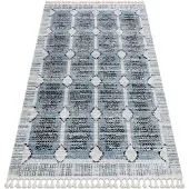 Rugsx Modern matta BELLE BR22A beige / blå Fringe 120x170 cm