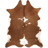 Rugsx Matta Artificial Cowhide, Ko G5070-2 brun vit läder 180x220 cm
