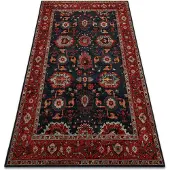 Rugsx Ullmatta POLONIA Tesoro ram mörkblå 235x350 cm