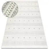 Rugsx Matta NANO FH69A Ruter, ögla, plattvävd vit / grå 240x330 cm