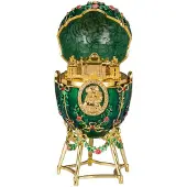 Danila-Souvenirs Faberge stil Alexanderpalatset ägg Smyckeskrin 14 cm grön