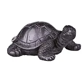 Danila-Souvenirs Dekorativ sten staty skulptur figur Sköldpadda svart 8 cm