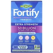 Nature'S Way , Fortify Kvinnors Probiotik + Prebiotika, Extra Styrka, 50 Billion, 30 Dröjsmålsfrigivande Kapslar