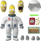 Super7 The Simpsons ULTIMATES! Serie 1: Deep Space Homer – Fullt rörlig figur med utbytbara huvuden och händer, Orörlig kolstav