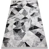 Rugsx Modern Matta TULS strukturell, fringe 51211 geometrisk antracit 280x370 cm