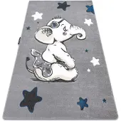 Rugsx Matta PETIT ELEPHANT STARS grå 160x220 cm