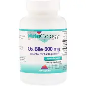 Nutricology , Ox Bile, 500 mg, 100 Växtkapslar