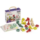 Miniland Eco Nuts & Bolts With Aktiviteter - Stam Geometriska former Visual Motor Coordination mycket motstndskraftig