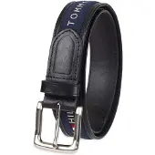 Tommy Hilfiger Herrbälte med Ribbdesign - Svart/Navy, 36