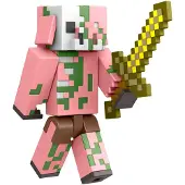 Mattel Minecraft Craft-A-Block Zombiefigur Autentisk Pixelerad videospelkaraktr Actionleksak fr att skapa Utforska och verleva samlarpresent t