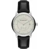 Burberry BU10000 Classic Round Beige Dial Black Leather herrklocka