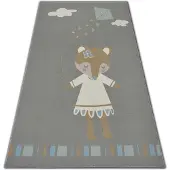 Rugsx Matta för barn LOKO Mouse grå anti-slip 120x170 cm