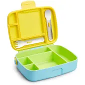Munchkin Lunch Bento Box fr barn inkluderar redskap Grn