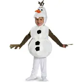 Disguise Babys Disney Frozen Olaf Deluxe Kostym, Vit, Småbarn S (2T)
