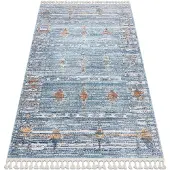 Rugsx Modern matta BELLE BF13C blå / beige Fringe 160x220 cm