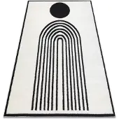 Rugsx Modern matta MODE 8597 geometrisk kräm / svart 80x150 cm