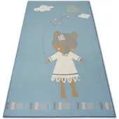 Rugsx Matta för barn LOKO Mouse blå anti-slip 120x170 cm