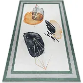 Rugsx ANDRE 1088 tvättmatta Abstraktion halkskydd - vit / grön 120x170 cm