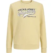 Jack & Jones Junior Sweatshirt marinblå / ljusgul / vit